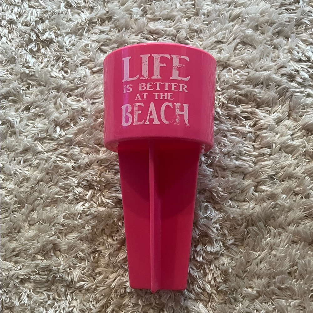 Vibrant Pink Beach Sand Cup Holder